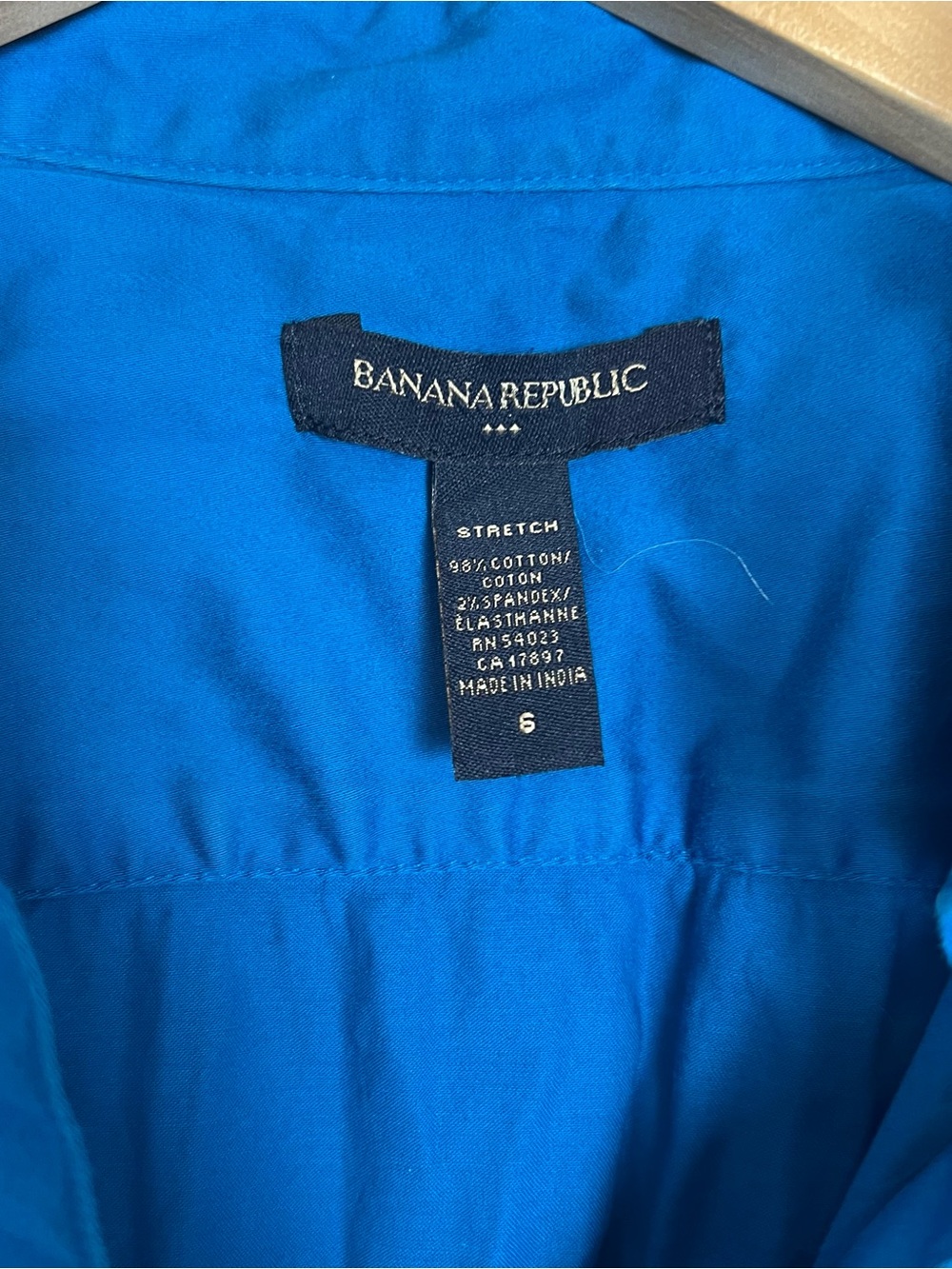 Banana Republic Empire Waist Cap Sleeve Blouse - Royal Blue Size-6 - Picture 3 of 5